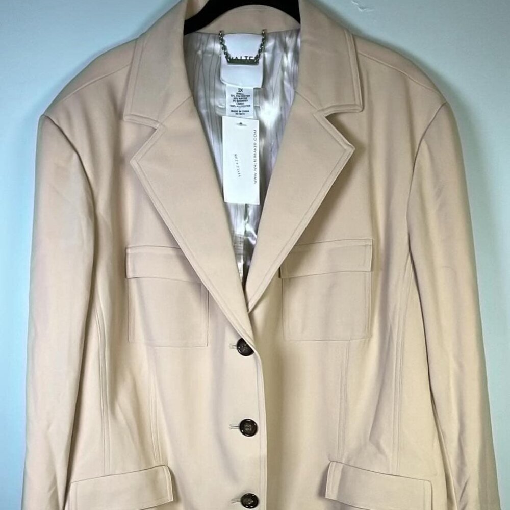 Walters Baker Woman's 2X Blazer Lined PolySpandex Blend Boss Babe Elegance Style